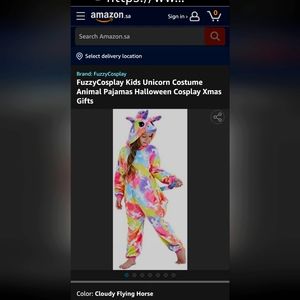 Fuzzy unicorn pajamas/costume